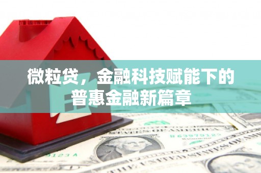 北投微粒贷，金融科技赋能下的普惠金融新篇章