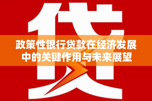 北投政策性银行贷款在经济发展中的关键作用与未来展望