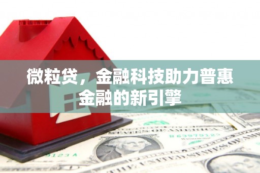 北投微粒贷，金融科技助力普惠金融的新引擎