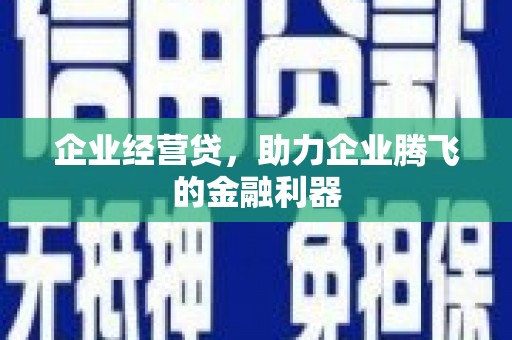 北投企业经营贷，助力企业腾飞的金融利器