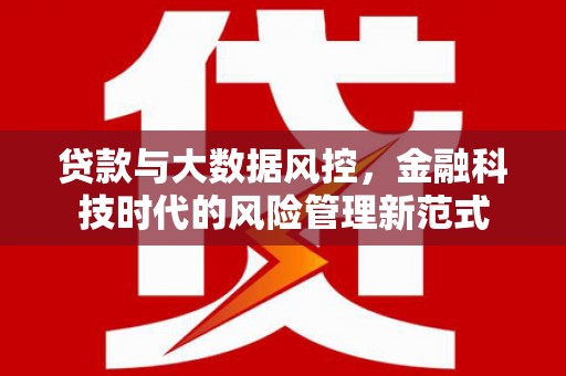 北投贷款与大数据风控，金融科技时代的风险管理新范式