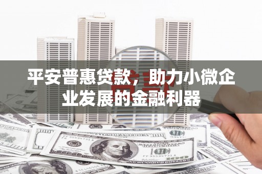 北投平安普惠贷款，助力小微企业发展的金融利器
