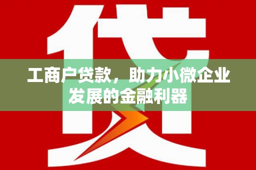 北投工商户贷款，助力小微企业发展的金融利器
