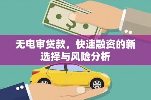北投无电审贷款，快速融资的新选择与风险分析