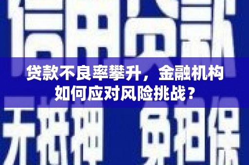 北投贷款不良率攀升，金融机构如何应对风险挑战？