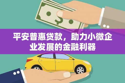 北投平安普惠贷款，助力小微企业发展的金融利器